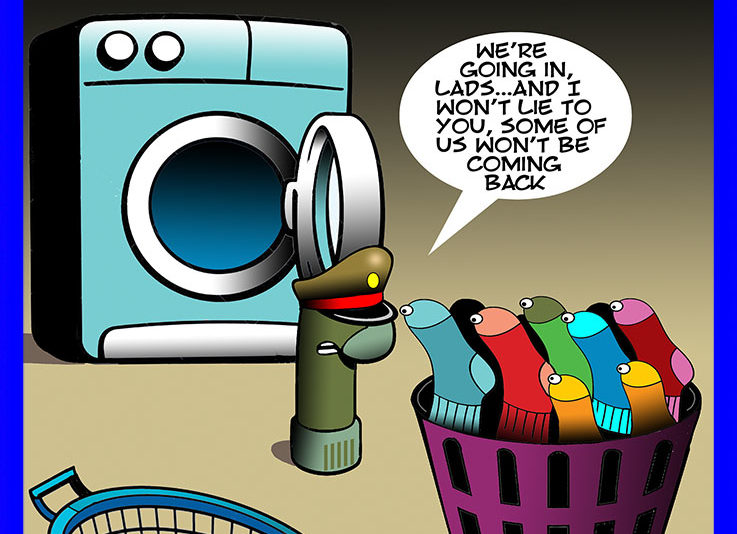 Laundry day cartoon