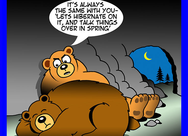 Bears hibernating cartoon