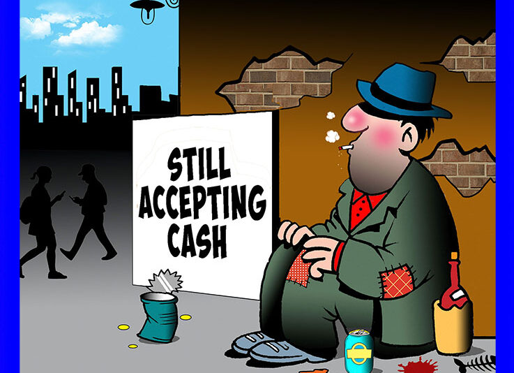 Still accepts cash cartoon