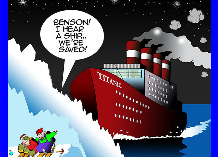 Titanic iceberg cartoon