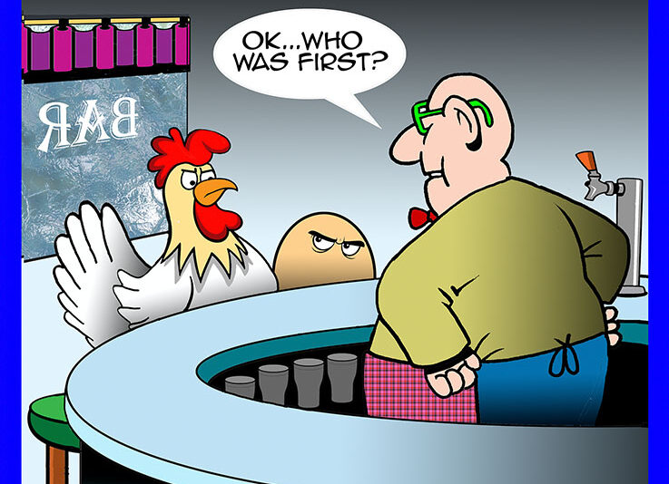 Chicken or egg came first cartoon