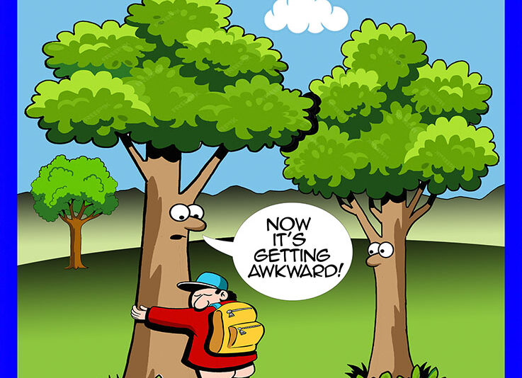 Tree gugging cartoon