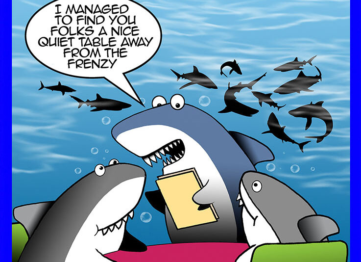 Shark attack cartoon
