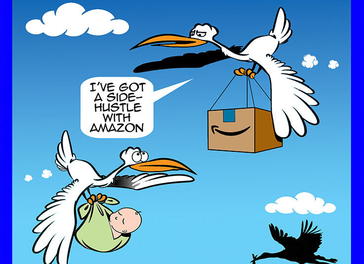 Amazon deliveries cartoon