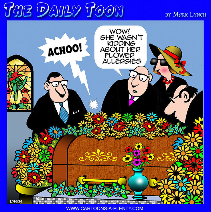 Flower allergies cartoon