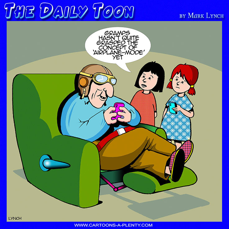 Aeroplane mode, cartoon
