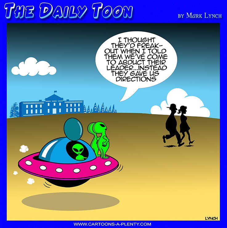 Take us to your leader cartoon