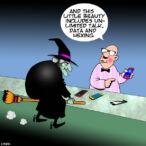 Unlimited talk, text and data cartoon