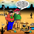 Western gunfight cartoon