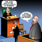 Defendant bif front of judge cartoon