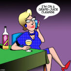 Women wine lovers cartoon