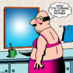 man in woman's underwear cartoon