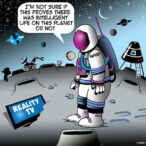 Alternative life in space cartoon