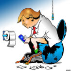 Trump on toilet cartoon