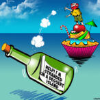 Stranded on a desert island cartoon