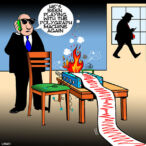 Trump takes lie detector cartoon