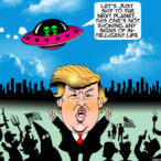 Flying saucer cartoon