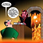 Politician goes to hell cartoon