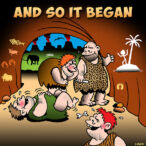Birth of the desert island cartoon