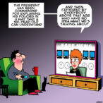 Newsreader cartoon