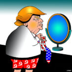 Donald Trump dressing cartoon
