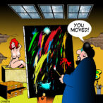 Artist model cartoon