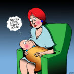Breast feeding cartoon