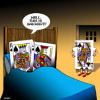 Playing cards cartoon