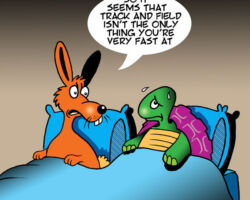 Tortise and hare cartoon
