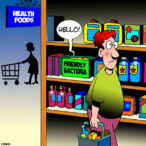 Health food shop cartoon