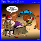Caveman dentist cartoon