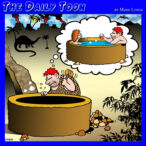 Caveman and wheel cartoon
