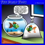 Plastic in the oceans cartoon