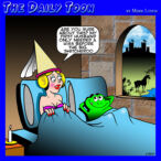 Kissing frog cartoon