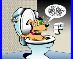 dog in bath cartoon