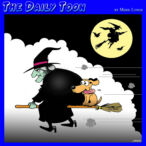 Witch's dog cartoon