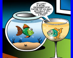 Drinks like a fish cartoon