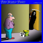 Kicking the bucket cartoon