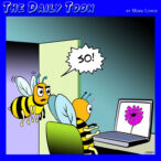 Bees and pollen cartoon