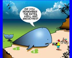 Beached whale cartoon