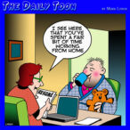 Work from home cartoon