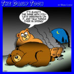 Bears hibernating cartoon