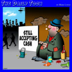 Still accepts cash cartoon