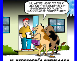 Plant based meat substitutes cartoon