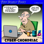 Online medical diagnosis cartoon