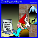 Kiss a frog cartoon