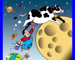 Cow jumping over the moon cartoon
