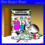 Surprise party cartoon