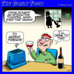 After dinner toast, cartoon