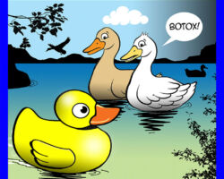Collagen implants cartoon